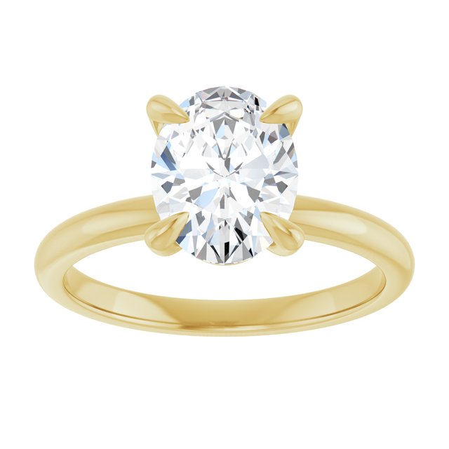 14K yellow gold 2CT Oval Claw-Prong Diamond Solitaire Engagement Ring variant--Oval variant--3CT variant--14K-yellow-gold