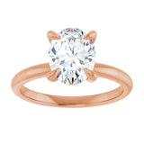 14K rose gold 2CT Oval Claw-Prong Diamond Solitaire Engagement Ring variant--Oval variant--3CT variant--14K-rose-gold