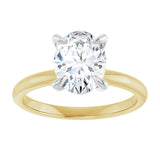 14K yellow/white gold 2CT Oval Claw-Prong Diamond Solitaire Engagement Ring/white-gold/white-gold variant--Oval variant--3CT variant--14K-yellow/white-gold