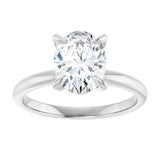 14K white gold 2CT Oval Claw-Prong Diamond Solitaire Engagement Ring variant--Oval variant--3CT variant--14K-white-gold