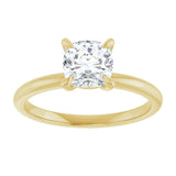14K yellow gold 1CT Cushion Claw-Prong Diamond Solitaire Engagement Ring variant--Cushion variant--2CT variant--14K-yellow-gold