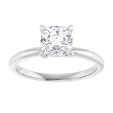 14K white gold 1CT Cushion Claw-Prong Diamond Solitaire Engagement Ring variant--Cushion variant--2CT variant--14K-white-gold