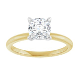 14K yellow/white gold 1CT Cushion Claw-Prong Diamond Solitaire Engagement Ring/white-gold/white-gold variant--Cushion variant--2CT variant--14K-yellow/white-gold