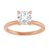 14K rose gold 1CT Cushion Claw-Prong Diamond Solitaire Engagement Ring variant--Cushion variant--2CT variant--14K-rose-gold
