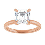 14K rose gold 2CT Asscher Claw-Prong Diamond Solitaire Engagement Ring variant--Asscher variant--3CT variant--14K-rose-gold