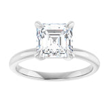 14K white gold 2CT Asscher Claw-Prong Diamond Solitaire Engagement Ring variant--Asscher variant--3CT variant--14K-white-gold