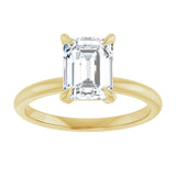 14K yellow gold 2CT Emerald Claw-Prong Diamond Solitaire Engagement Ring variant--Emerald variant--3CT variant--14K-yellow-gold