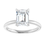 14K white gold 2CT Emerald Claw-Prong Diamond Solitaire Engagement Ring variant--Emerald variant--3CT variant--14K-white-gold