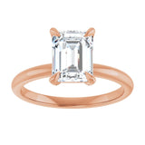 14K rose gold 2CT Emerald Claw-Prong Diamond Solitaire Engagement Ring variant--Emerald variant--3CT variant--14K-rose-gold
