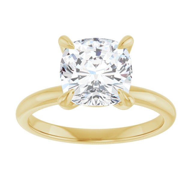14K yellow gold 3CT Cushion Claw-Prong Diamond Solitaire Engagement Ring/white-gold/white-gold variant--Marquise variant--1CT variant--14K-yellow/white-gold