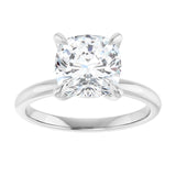 14K white gold 3CT Cushion Claw-Prong Diamond Solitaire Engagement Ring variant--Marquise variant--1CT variant--14K-white-gold