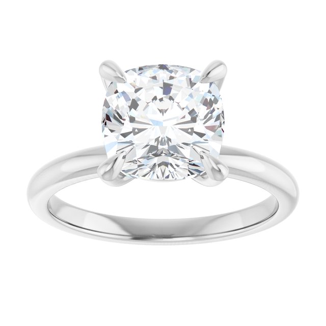 14K white gold 3CT Cushion Claw-Prong Diamond Solitaire Engagement Ring variant--Marquise variant--1CT variant--14K-white-gold
