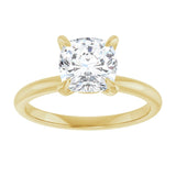14K yellow gold 2CT Cushion Claw-Prong Diamond Solitaire Engagement Ring variant--Cushion variant--3CT variant--14K-yellow-gold