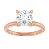 14K rose gold 2CT Cushion Claw-Prong Diamond Solitaire Engagement Ring variant--Cushion variant--3CT variant--14K-rose-gold