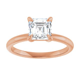 14K rose gold 1CT Asscher Claw-Prong Diamond Solitaire Engagement Ring variant--Asscher variant--2CT variant--14K-rose-gold