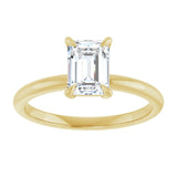14K yellow gold 1CT Emerald Claw-Prong Diamond Solitaire Engagement Ring variant--Emerald variant--2CT variant--14K-yellow-gold