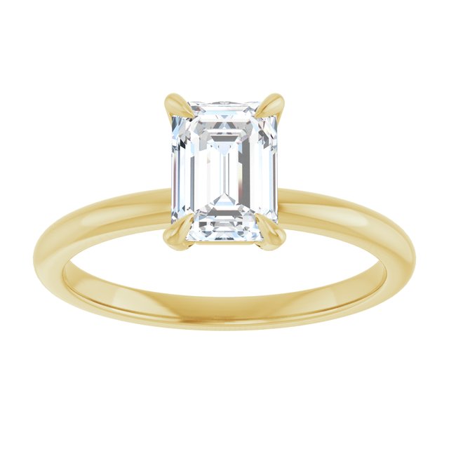 14K yellow gold 1CT Emerald Claw-Prong Diamond Solitaire Engagement Ring variant--Emerald variant--2CT variant--14K-yellow-gold
