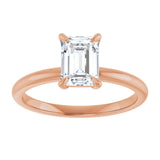 14K rose gold 1CT Emerald Claw-Prong Diamond Solitaire Engagement Ring variant--Emerald variant--2CT variant--14K-rose-gold