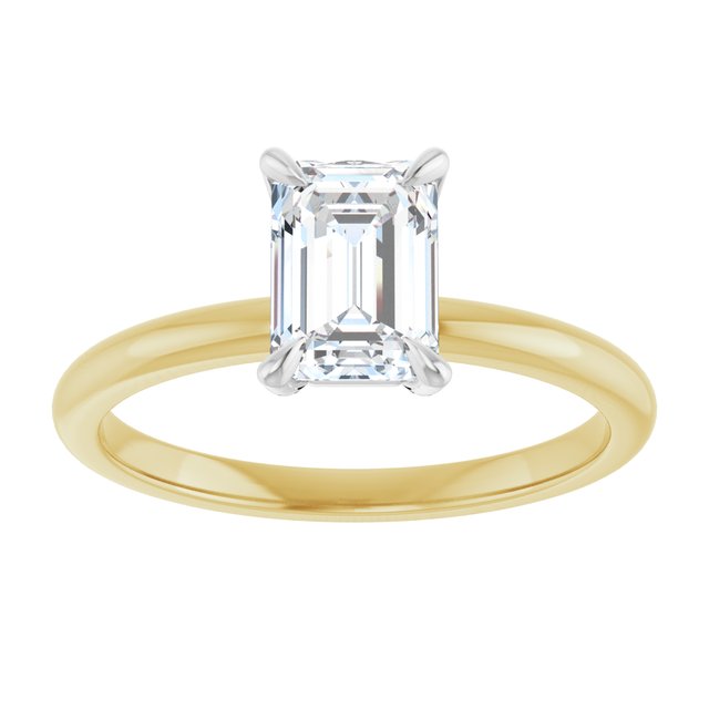 14K yellow/white gold 1CT Emerald Claw-Prong Diamond Solitaire Engagement Ring/white-gold/white-gold variant--Emerald variant--2CT variant--14K-yellow/white-gold