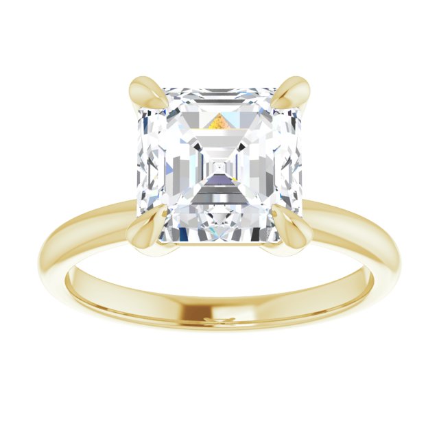14K yellow gold 3CT Asscher Claw-Prong Diamond Solitaire Engagement Ring variant--Cushion variant--1CT variant--14K-yellow-gold