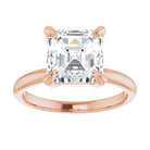 14K rose gold 3 CT Asscher Claw-Prong Diamond Solitaire Engagement Ring