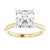 14K yellow/white gold 3CT Asscher Claw-Prong Diamond Solitaire Engagement Ring/white-gold/white-gold variant--Cushion variant--1CT variant--14K-yellow/white-gold