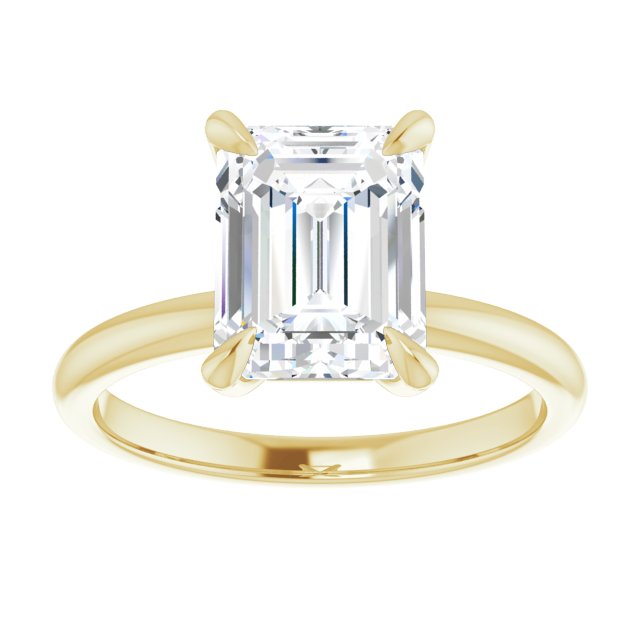 14K yellow gold 3CT Emerald Claw-Prong Diamond Solitaire Engagement Ring variant--Asscher variant--1CT variant--14K-yellow-gold