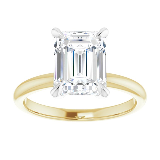 14K yellow/white gold 3CT Emerald Claw-Prong Diamond Solitaire Engagement Ring/white-gold/white-gold variant--Asscher variant--1CT variant--14K-yellow/white-gold