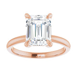 14K rose gold 3CT Emerald Claw-Prong Diamond Solitaire Engagement Ring variant--Asscher variant--1CT variant--14K-rose-gold