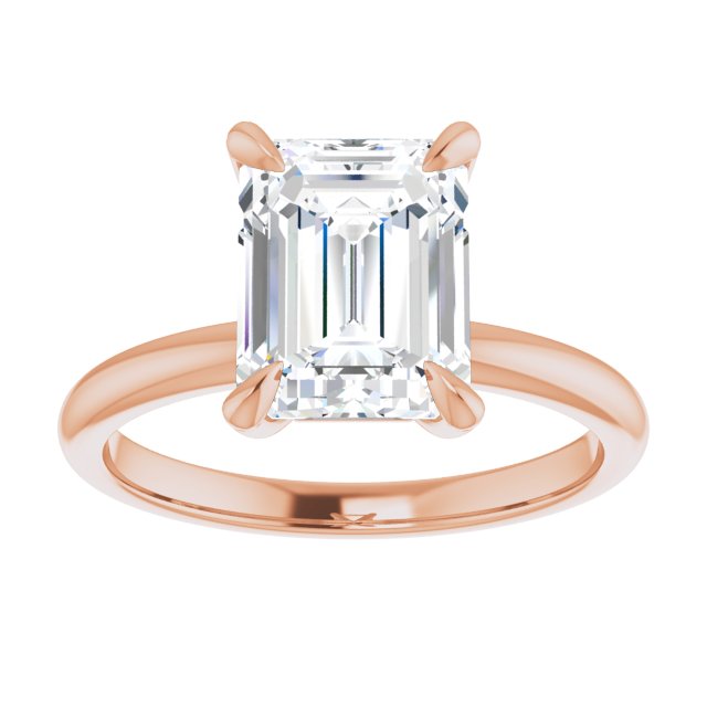 14K rose gold 3CT Emerald Claw-Prong Diamond Solitaire Engagement Ring variant--Asscher variant--1CT variant--14K-rose-gold