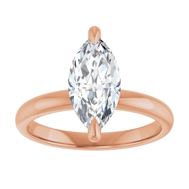 14K rose gold 2CT Marquise Claw-Prong Diamond Solitaire Engagement Ring variant--Pear variant--1CT variant--14K-rose-gold
