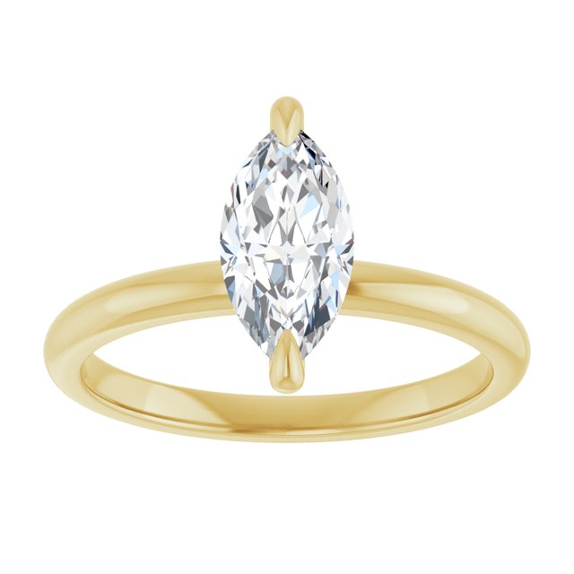 14K yellow gold 1CT Marquise Claw-Prong Diamond Solitaire Engagement Ring variant--Marquise variant--2CT variant--14K-yellow-gold