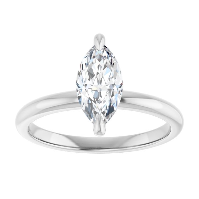 14K white gold 1CT Marquise Claw-Prong Diamond Solitaire Engagement Ring variant--Marquise variant--2CT variant--14K-white-gold