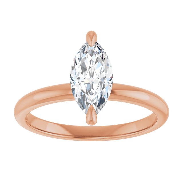 14K rose gold 1CT Marquise Claw-Prong Diamond Solitaire Engagement Ring variant--Marquise variant--2CT variant--14K-rose-gold