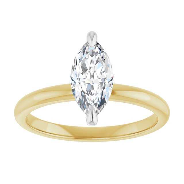 14K yellow/white gold 1CT Marquise Claw-Prong Diamond Solitaire Engagement Ring/white-gold/white-gold variant--Marquise variant--2CT variant--14K-yellow/white-gold