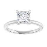 14K white gold 1CT Square Claw-Prong Diamond Solitaire Engagement Ring variant--Round variant--3CT variant--14K-white-gold