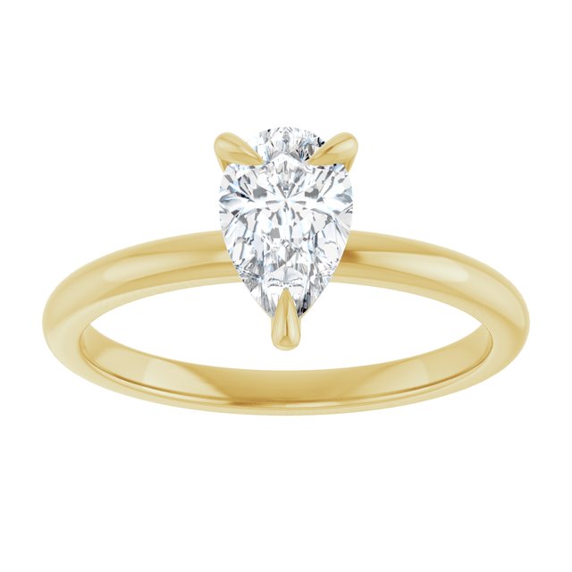 14K yellow gold 1CT Pear Claw-Prong Diamond Solitaire Engagement Ring variant--Pear variant--2CT variant--14K-yellow-gold