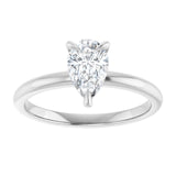 14K white gold 1CT Pear Claw-Prong Diamond Solitaire Engagement Ring variant--Pear variant--2CT variant--14K-white-gold