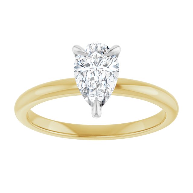 14K yellow/white gold 1CT Pear Claw-Prong Diamond Solitaire Engagement Ring/white-gold/white-gold variant--Pear variant--2CT variant--14K-yellow/white-gold