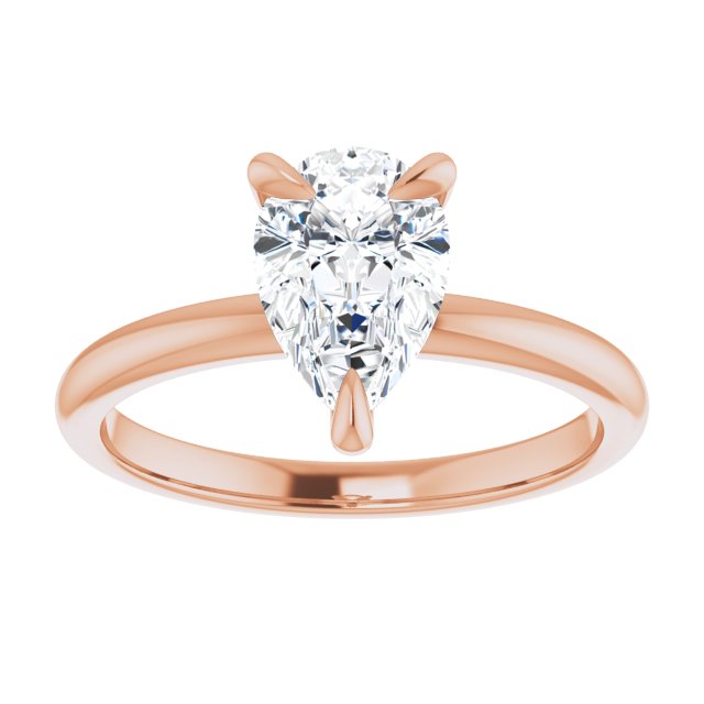 14K rose gold 2CT Pear Claw-Prong Diamond Solitaire Engagement Ring variant--Pear variant--3CT variant--14K-rose-gold