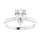 14K white gold 2CT Pear Claw-Prong Diamond Solitaire Engagement Ring variant--Pear variant--3CT variant--14K-white-gold