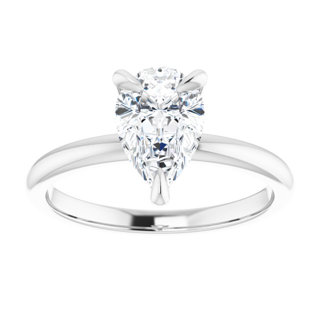 14K white gold 2CT Pear Claw-Prong Diamond Solitaire Engagement Ring variant--Pear variant--3CT variant--14K-white-gold