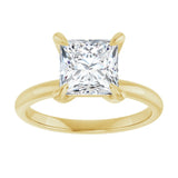 14K yellow gold 2CT Square Claw-Prong Diamond Solitaire Engagement Ring variant--Square variant--1CT variant--14K-yellow-gold