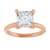 14K rose gold 2CT Square Claw-Prong Diamond Solitaire Engagement Ring variant--Square variant--1CT variant--14K-rose-gold