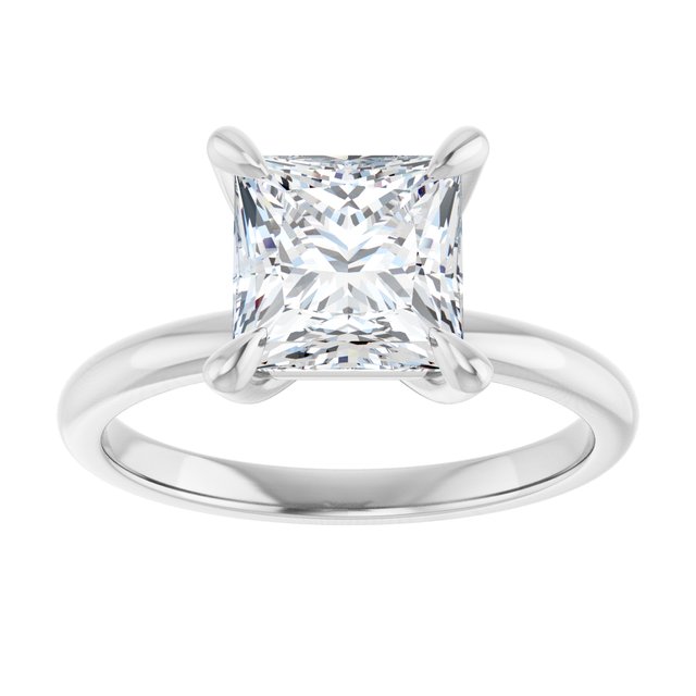14K white gold 2CT Square Claw-Prong Diamond Solitaire Engagement Ring variant--Square variant--1CT variant--14K-white-gold