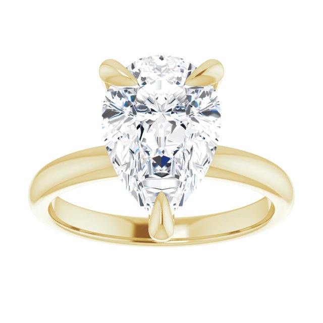 14K yellow gold 3CT Pear Claw-Prong Diamond Solitaire Engagement Ring variant--Pear variant--3CT variant--14K-rose-gold