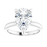 14K white gold 3CT Pear Claw-Prong Diamond Solitaire Engagement Ring variant--Pear variant--3CT variant--14K-rose-gold