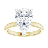 14K yellow/white gold 3CT Pear Claw-Prong Diamond Solitaire Engagement Ring variant--Pear variant--3CT variant--14K-rose-gold