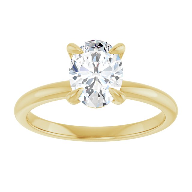 14K yellow gold 1CT Oval Claw-Prong Diamond Solitaire Engagement Ring variant--Oval variant--2CT variant--14K-yellow-gold