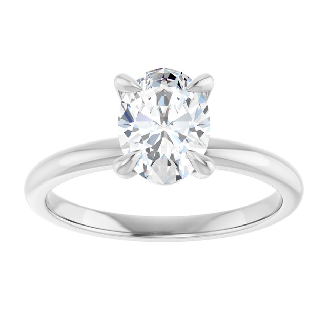 14K white gold 1CT Oval Claw-Prong Diamond Solitaire Engagement Ring variant--Oval variant--2CT variant--14K-white-gold